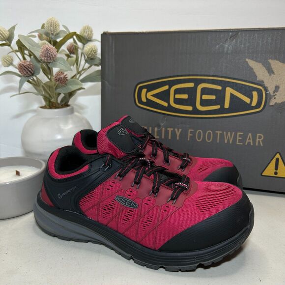 Keen Utility Vista Energy Lace Up Shoes Jam/Black Comp Toe Women's 9W NWB - Picture 1 of 10